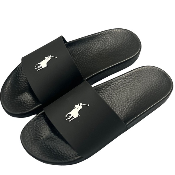 Polo Ralph Lauren Men's Signature Pony Slide Sandals Black Sizes 7 8 9 11 12 13 - Picture 3 of 14